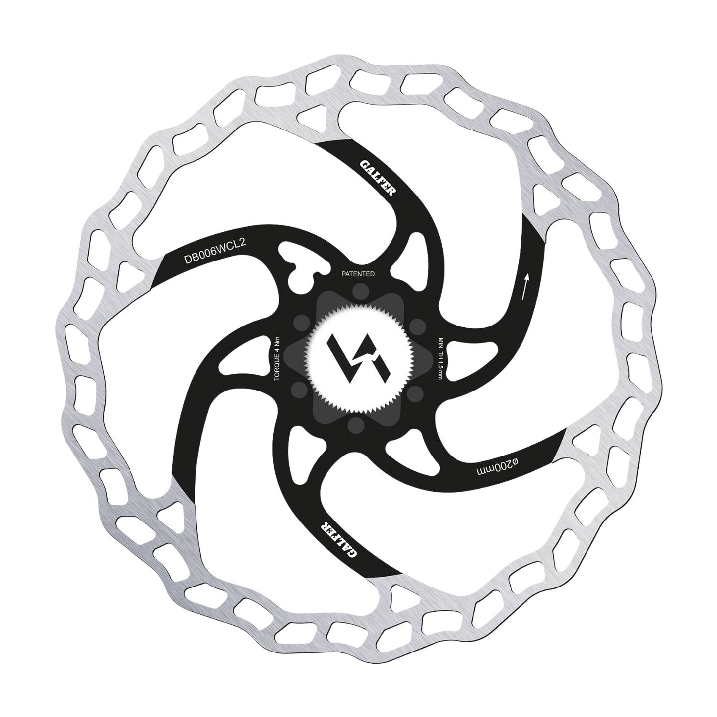 GALFER Wave Center-Lock / DB006W2CL - 200x2.0mm